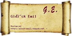 Glück Emil névjegykártya