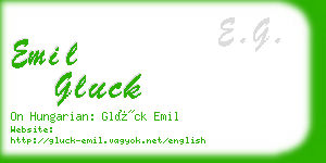 emil gluck business card